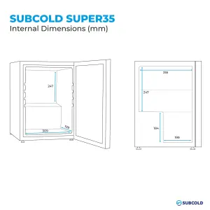 Subcold Super 35 LED Drinks Fridge - Silver