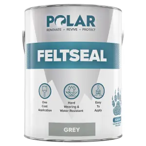 Polar Felt Seal Grey 2.5L Instant Waterproof Roof Sealant for All Felt Roofs