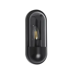 Lighting Collection Troon Capsule - Outdoor Wall Light Black