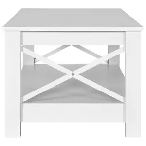 O'Kean 4 Legs Coffee Table with Storage White / Walnut 