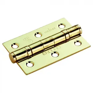 76 X 51 X 2Mm BALL BEARING HINGE - GRADE 7 (X 6 MULTI-PICK) (Set of 6) Polished Brass