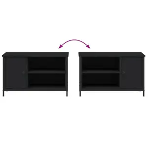 Berkfield TV Cabinet Black 80x40x50 cm Engineered Wood