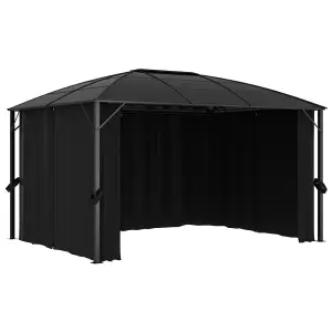 Berkfield Gazebo with Curtains 400x300x265 cm Anthracite