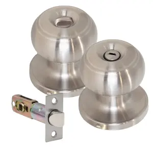 XFORT Bello Privacy Knob Set Satin Chrome for Internal Doors