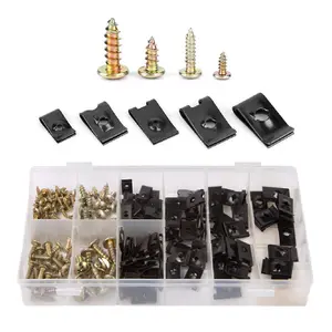 170 x Assorted Speed Fastener Spire U Clips & Screws, Interior Trim Panel Fixing