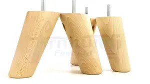 Angled Wood Furniture Feet 135mm High Raw Replacement Furniture Legs Set Of 4 Sofa Chairs Stools M8