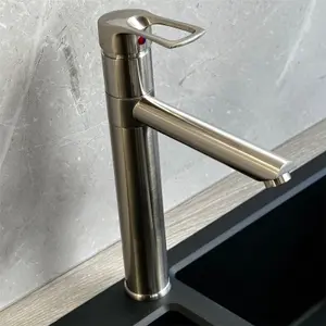 Liquida W16BN Single Lever 360 Degree Swivel Spout Brushed Nickel Kitchen Tap