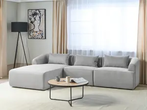 Corner Sofa SVANSELE Light Grey Fabric Right Hand