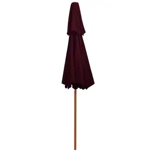 Berkfield Double Decker Parasol with Wooden Pole Bordeaux Red 270 cm