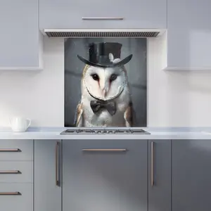 Owl In A Top Hat Kitchen Splashback