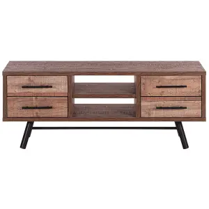 Beliani Rustic TV Stand Light Wood ATLANTA