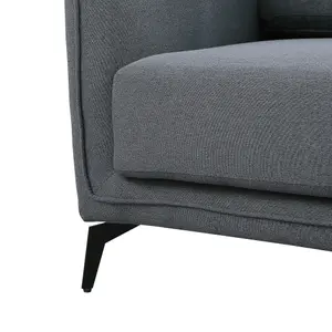 Oslo Modern Scandi Style Fabric Living Room 3 Seater Sofa (Dark Grey)