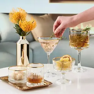 Queensway Home & Dining 10cm Diameter 2 Pcs Glass Dessert Bowls Ice Cream Fruit Cocktail Pudding Footed Dessert Cups