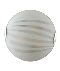 Luminosa KUNA 4 Light Patterned Glass Flush Ceiling Light White 50cm