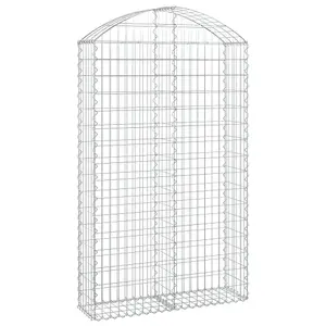 Berkfield Arched Gabion Basket 100x30x160/180 cm Galvanised Iron