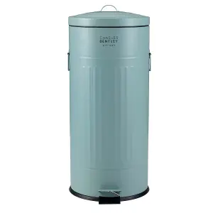 Charles Bentley 30L Retro Steel Waste Rubbish Kitchen Pedal Bin Heritage Green