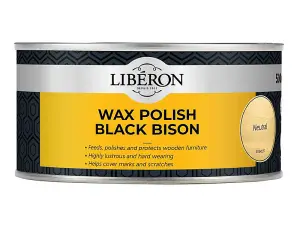 Liberon Black Bison Wax Paste Neutral 500ml - Premium Wood Finish and Protection