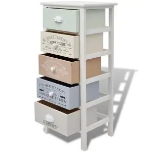 Berkfield French Storage Cabinet 5 Drawers Wood