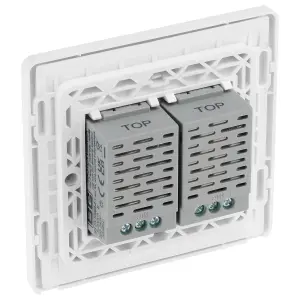 BG Evolve Brushed Steel 200W Double Touch Dimmer Switch 2-Way Master