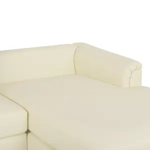 Left-Hand Corner Sofa with Ottoman OSLO Cream Leather Left Hand