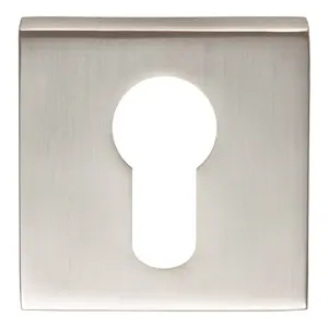 Square Euro Profile Escutcheon Concealed Fix 52 x 52mm Satin Chrome