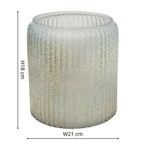 Verre Frosted Ribbed Glass Gold Planter H18Cm W21Cm