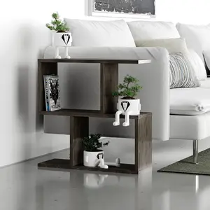 Barbara Side Table Modern 2-Tier Design with Storage Compartments Dark Coffee