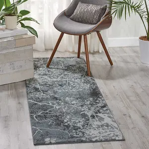 Grey Luxurious Modern Abstract Easy to Clean Rug For Bedroom & Living Room-160cm X 221cm