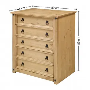 Mercers Furniture Corona Small 5 Drawer Chest of Drawers