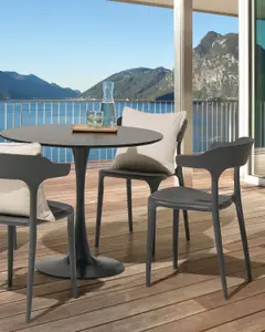 Set of 4 Garden Chairs GUBBIO Dark Grey