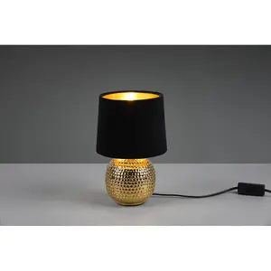 Luminosa Sophia Modern Table Lamp with Round Tapered Shade Gold Gold Shade - UK Stock