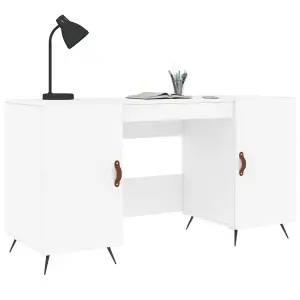 Berkfield Desk White 140x50x75 cm Engineered Wood