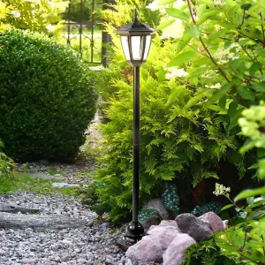 1m Solar Lantern Lamp Post Light Outdoor Traditional Garden Patio Pathway Stake