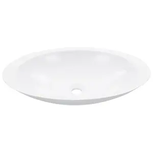 Belfry Bathroom Dreen 593mm L x 351mm W White Marble Oval Sink