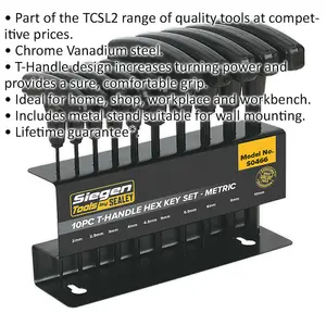 Complete 10 Piece T-Handle Hex Key Set in Multiple Sizes for Ultimate Versatility