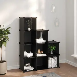 Berkfield Storage Cube Organiser with 9 Cubes Black PP