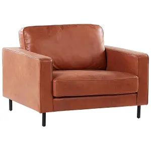 Armchair SAVALEN Faux Leather Golden Brown