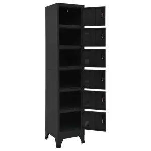 Berkfield Locker Cabinet Black 38x40x180 cm Steel