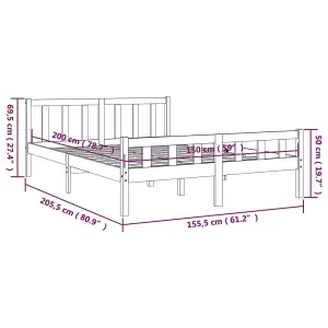 Berkfield Bed Frame Solid Wood 150x200 cm King Size