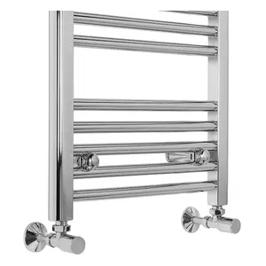 Rinse 700x450mm Chrome Bathroom Heated Towel Rail Radiator Straight Ladder Style Towel Warmer