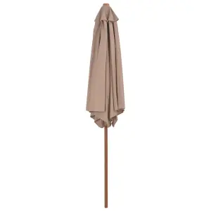 Berkfield Outdoor Parasol with Wooden Pole 270 cm Taupe