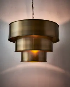 Anson Lighting Farrel Aged Brass Single Light Ceiling Pendant