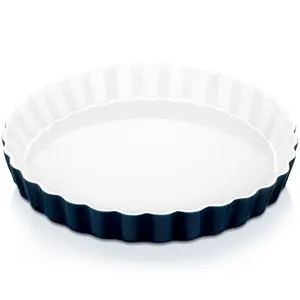 LOVECASA Series, 27.5cm Round Porcelain China Pie Baking Dish Navy