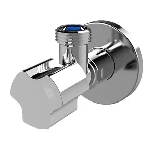 Cluro 1/2x1/2 Inch Angled Water Tap Valve for Basin Sink Elegant Chrome Plated