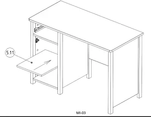 Stylish Mia Computer Desk in White Matt & Pink - Ideal Study Space (H)760mm x (W)1100mm x (D)510mm, Versatile Design