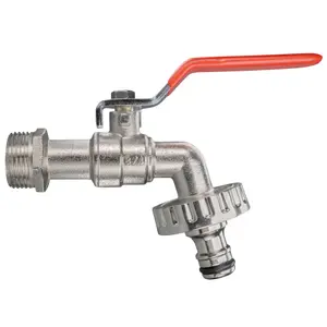 mdpe 25mm compression wallplate with lever tap and clock-lock universal hose connection