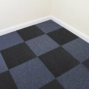 10m2 Charcoal Black And Storm Blue Carpet Tiles