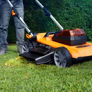 LawnMaster 48V 46cm Cordless Lawnmower with 2x Spare Batteries and Rear Roller - 2 Year Guarantee