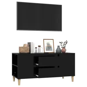 Berkfield TV Cabinet Black 102x44.5x50 cm Engineered Wood