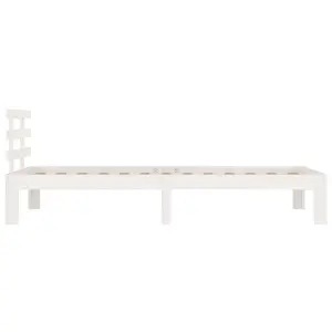 vidaXL Bed Frame White Solid Wood 90x200 cm